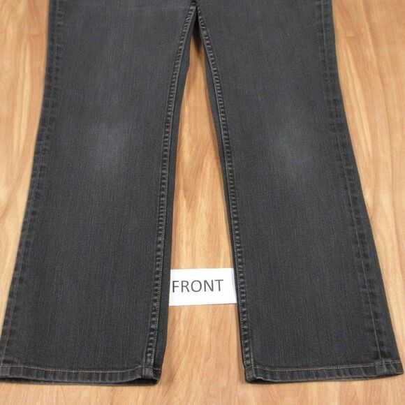 COLDWATER CREEK Classic Waist ShapeMe Straight Leg Jeans Sz 8 PETITE Black Denim - Picture 6 of 16